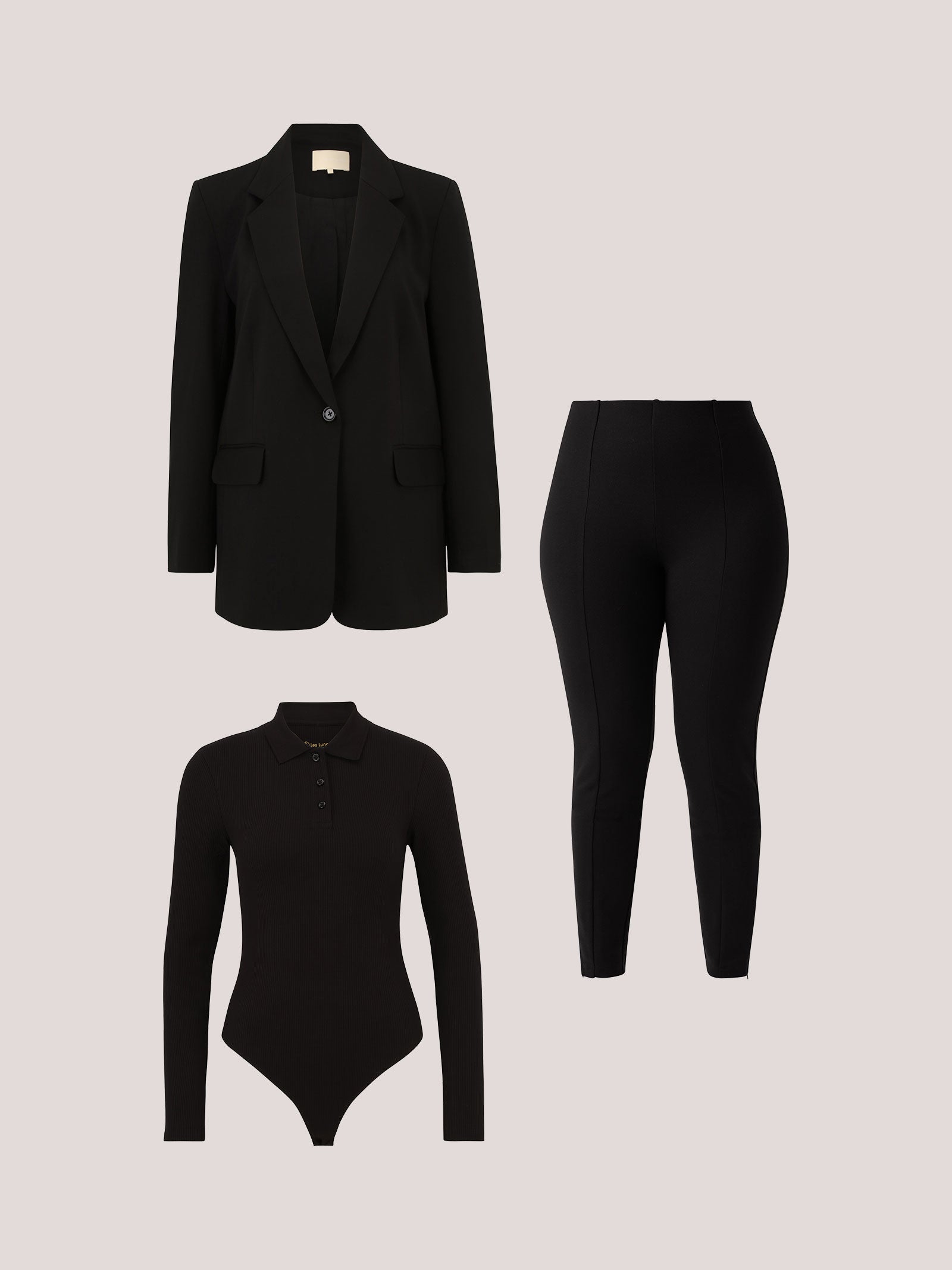 Set of Ayaa Bodysuit & Ziia Blazer & Zoola Leggings