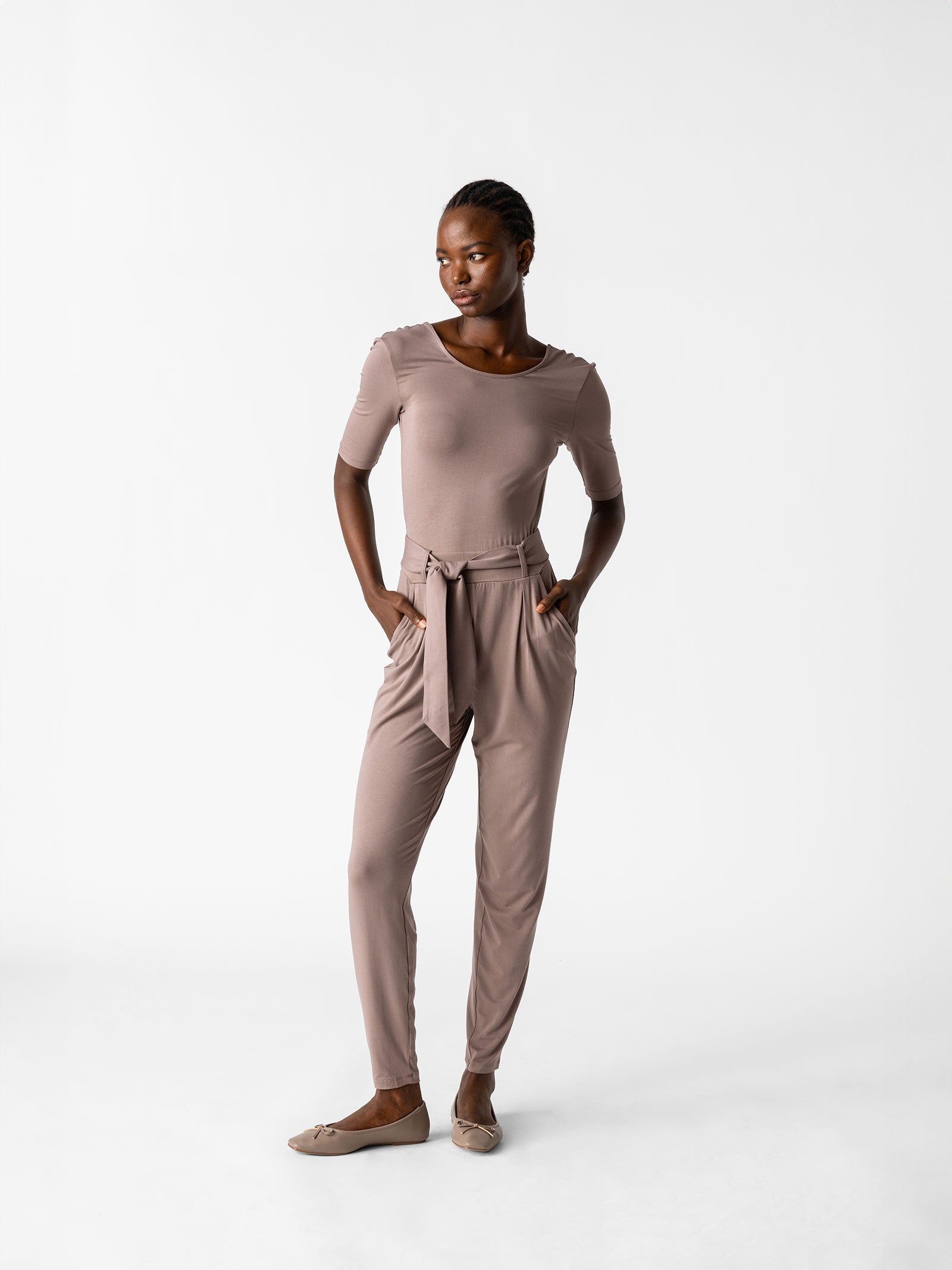 Layla Jumpsuit in Dark Taupe