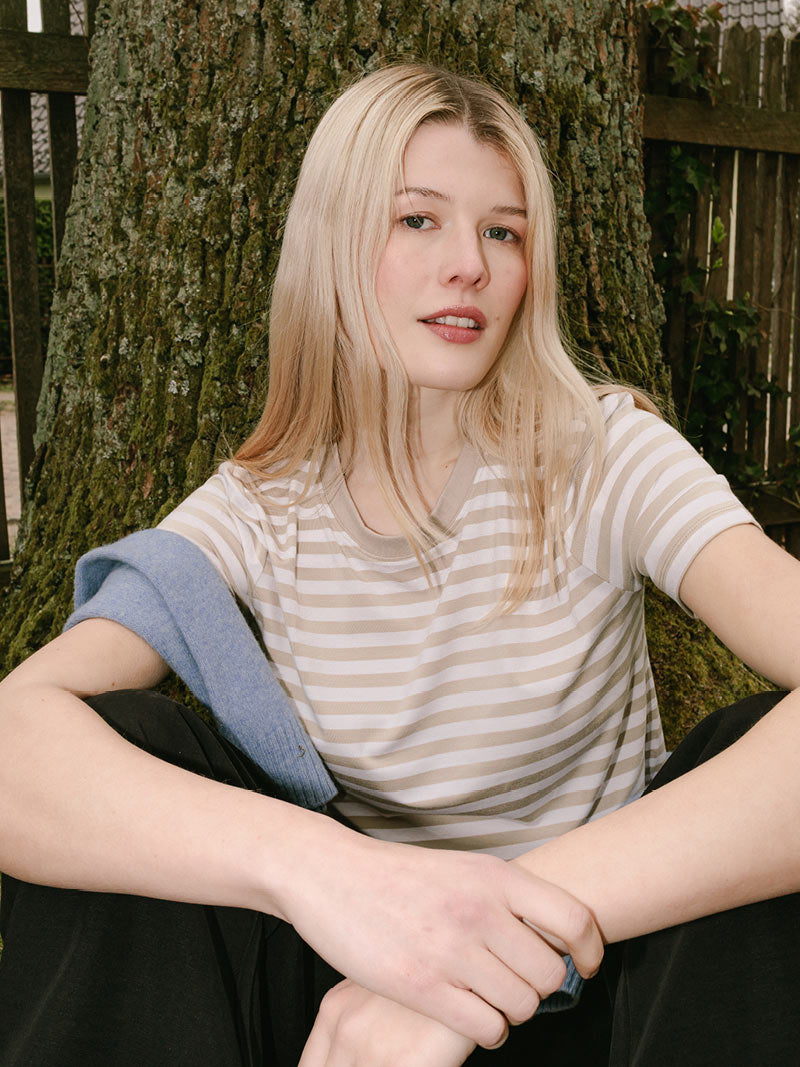 Stripe Plaza Taupe/Bright White