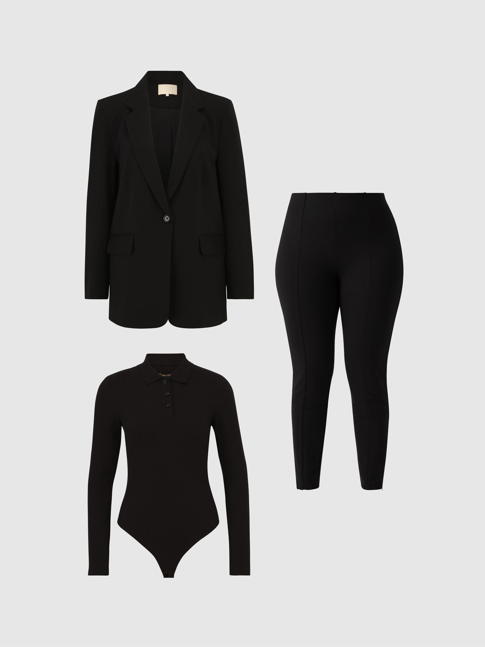 Set of Ayaa Bodysuit & Zoola Leggings & Ziia Blazer