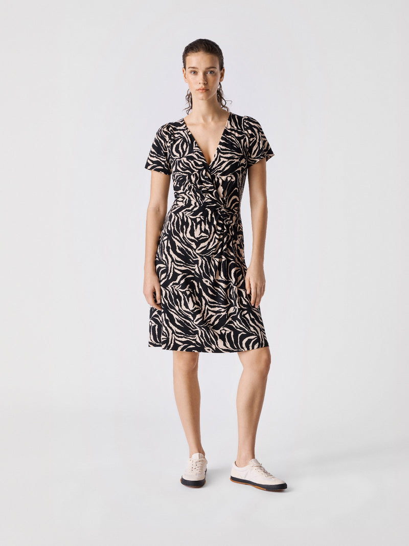 Piaa Short Dress in Wave Stripe Print