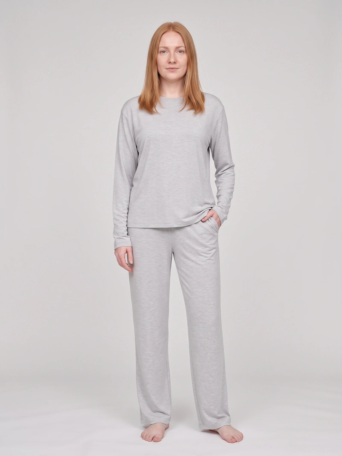 Floorence Pyjama Set Light Grey Melange